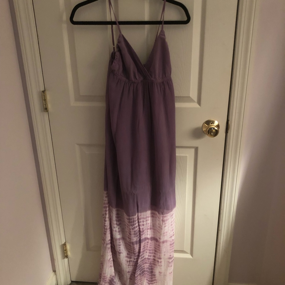Gyspy 05 Purple Lilac Tie Dye Maxi Dress Size XS